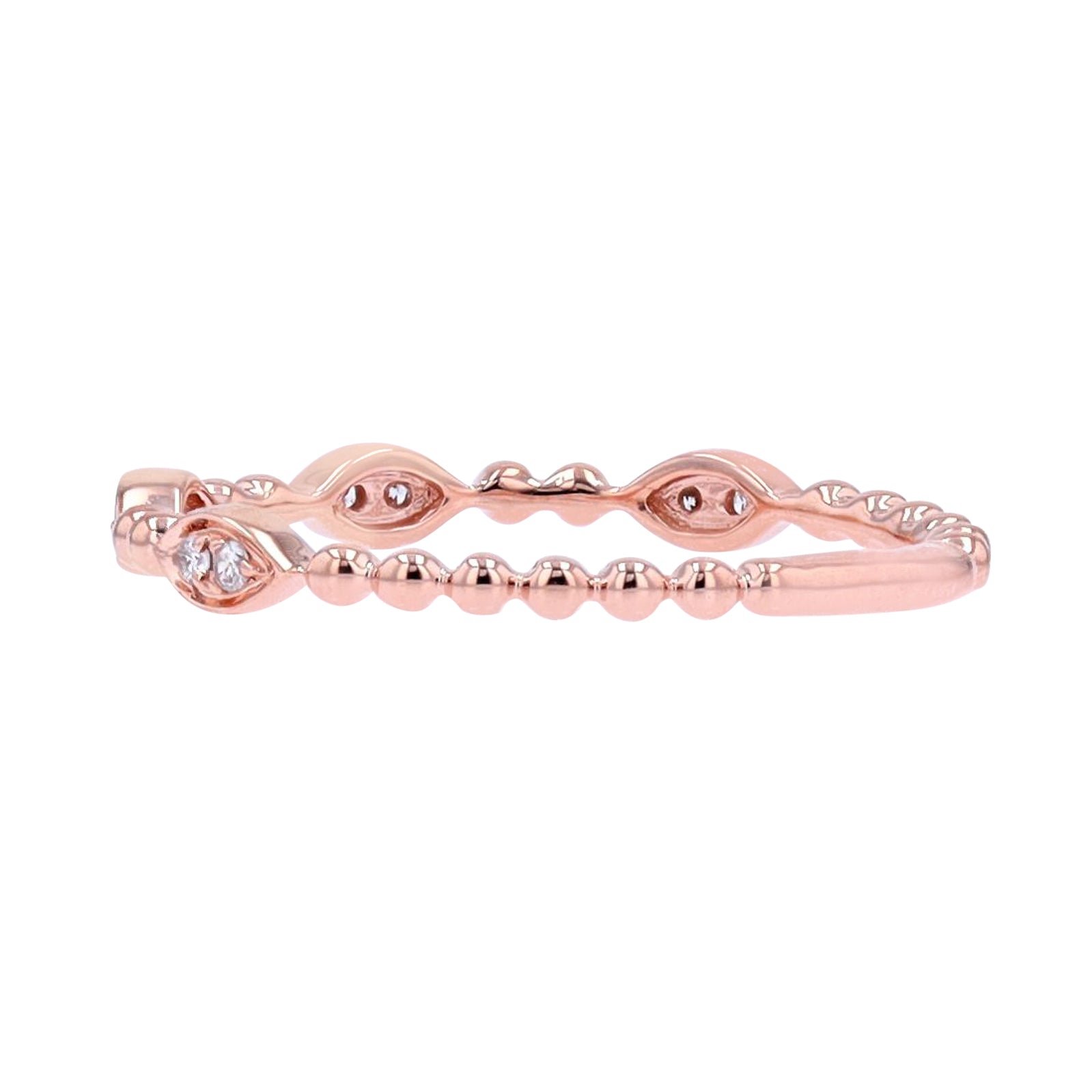 10K Beaded Diamond Band <p><strong>More Colors Available</p></strong>
