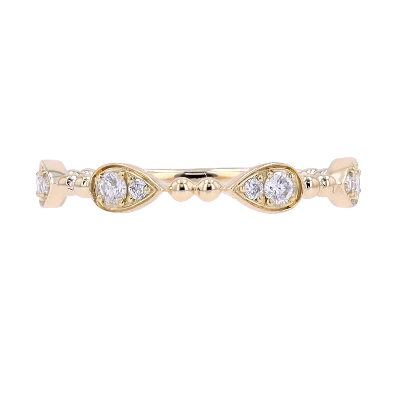 14K Beaded Diamond Band<p><strong>More Colors Available</p></strong>