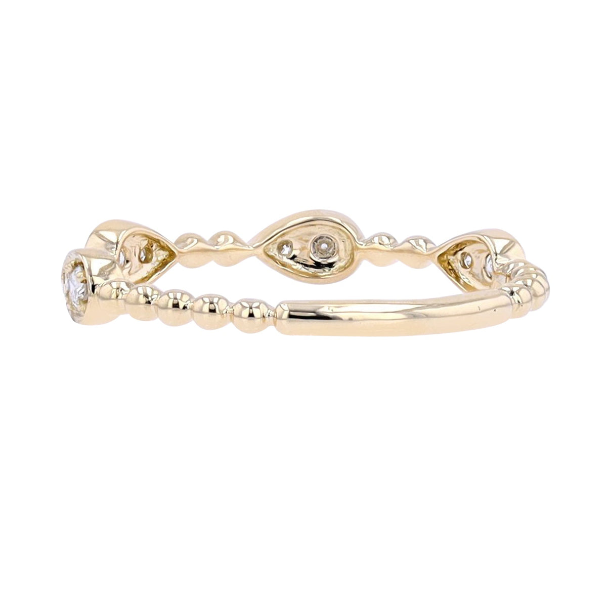 14K Beaded Diamond Band<p><strong>More Colors Available</p></strong>