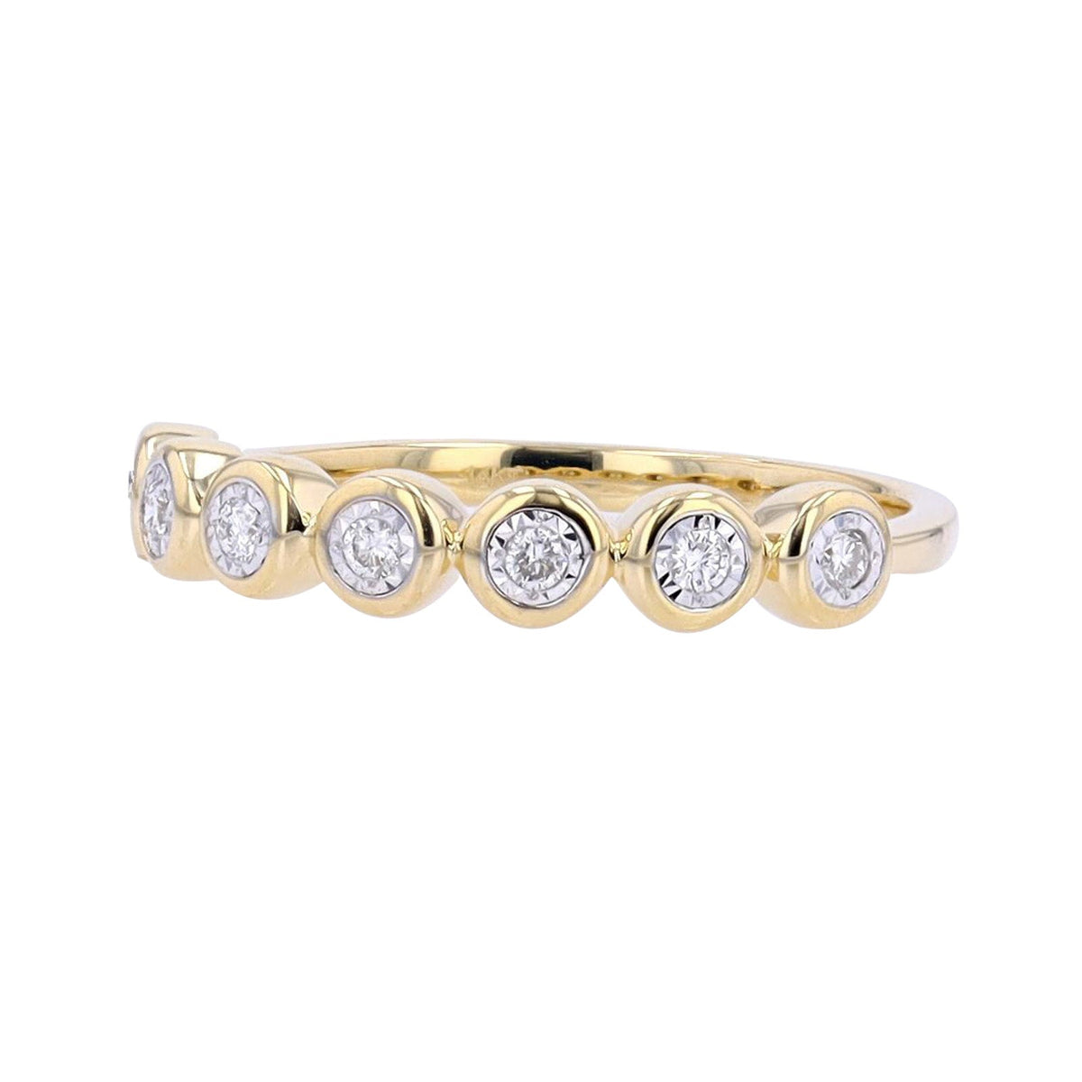 14K Miracle Set Bezel Diamond Band<p><strong>More Colors Available</p></strong>