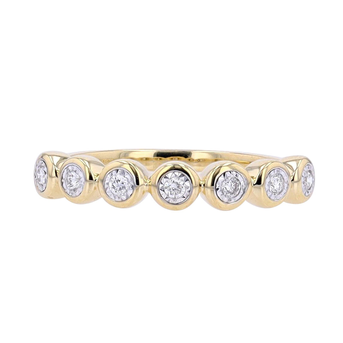 14K Miracle Set Bezel Diamond Band<p><strong>More Colors Available</p></strong>