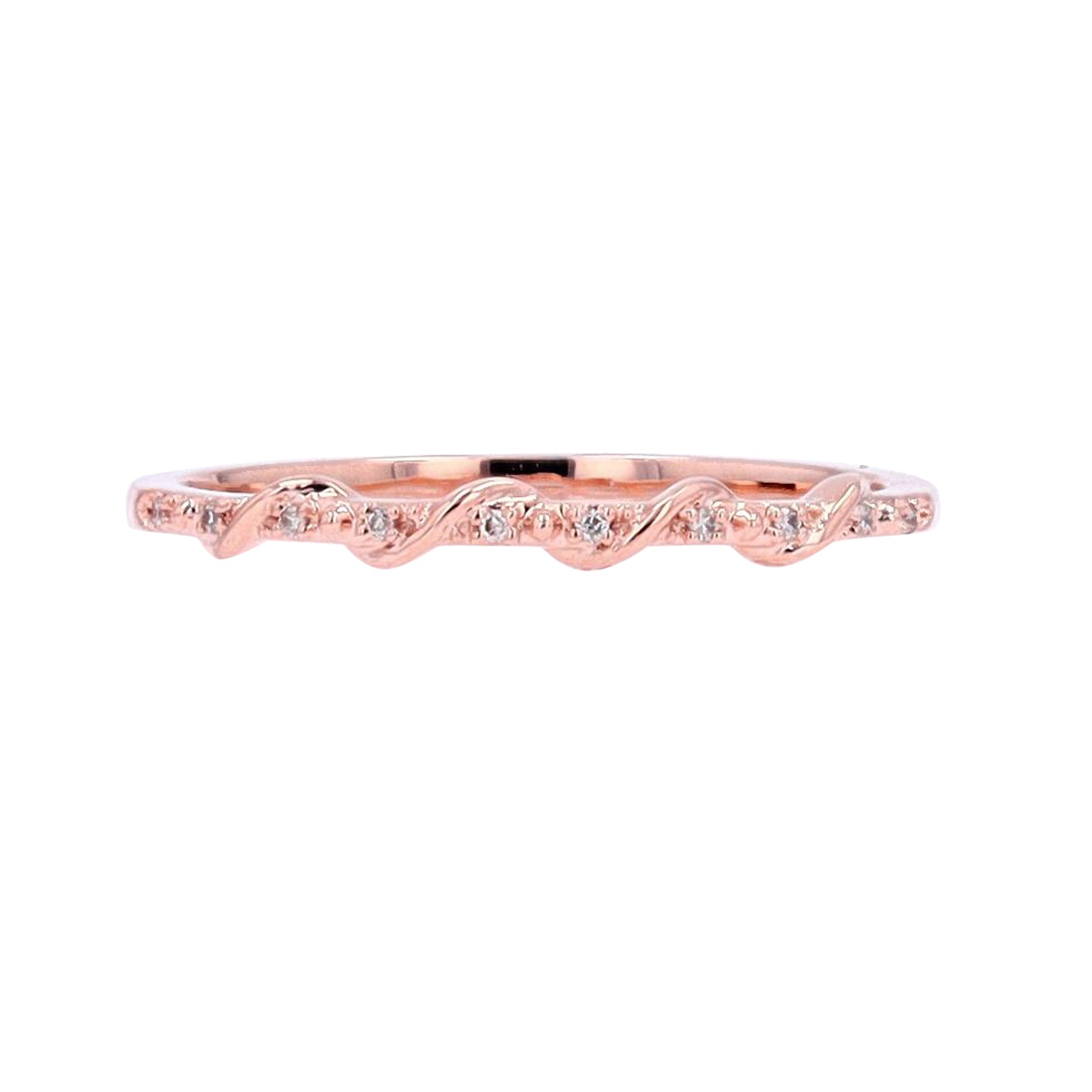 10K Diamond Twisted Stackable Band<p><strong>More Colors Available</p></strong>