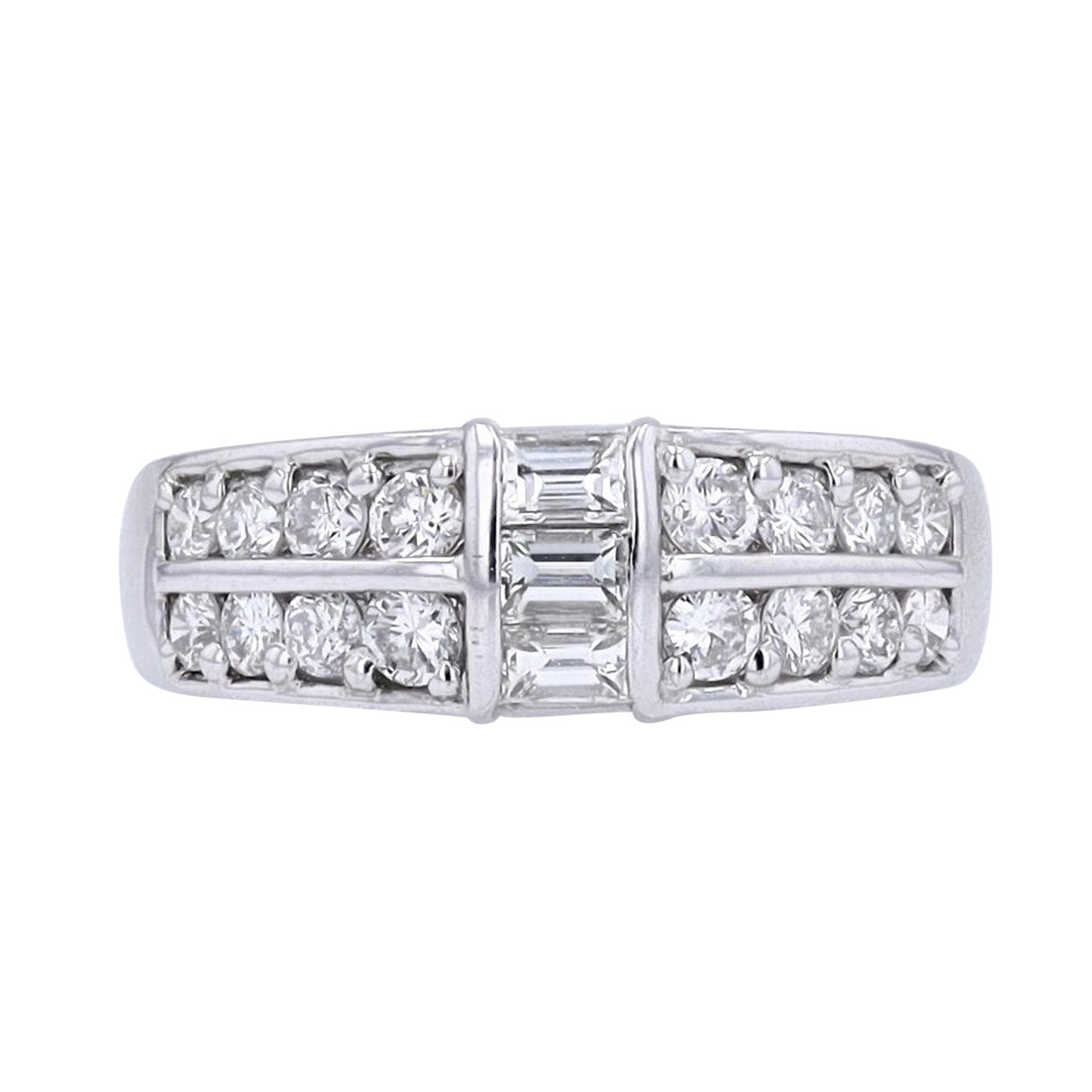 PT900 1.0 CT Three Stone Center Diamond Band