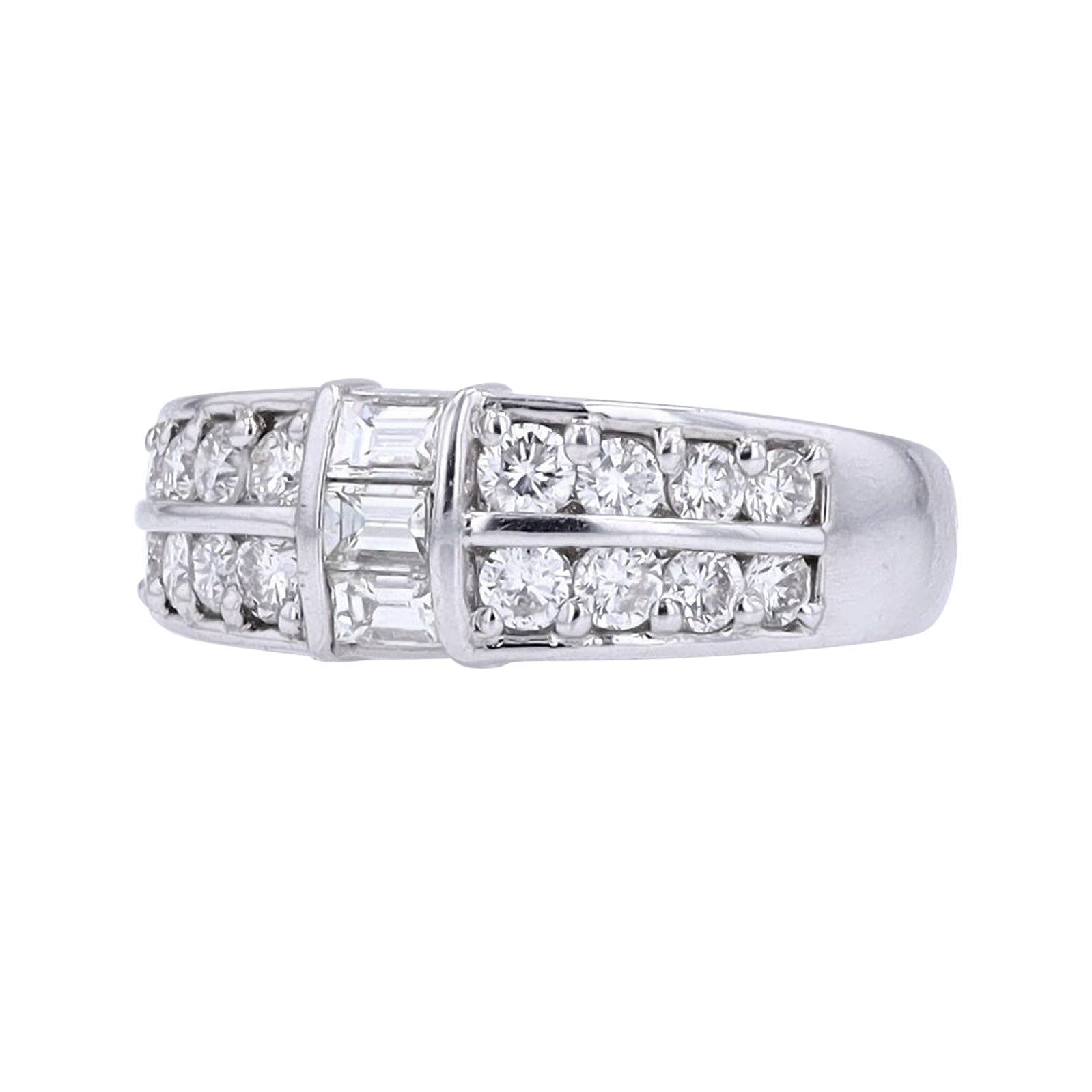 PT900 1.0 CT Three Stone Center Diamond Band
