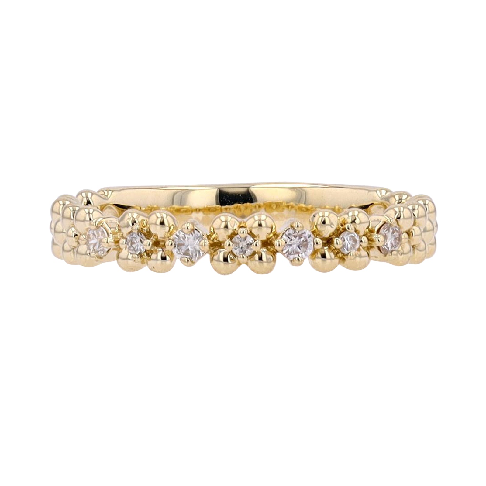 10K Diamond Beaded Stackable Band<p><strong>More Colors Available</p></strong>