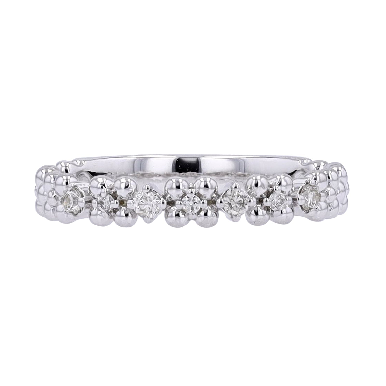 10K Diamond Beaded Stackable Band<p><strong>More Colors Available</p></strong>