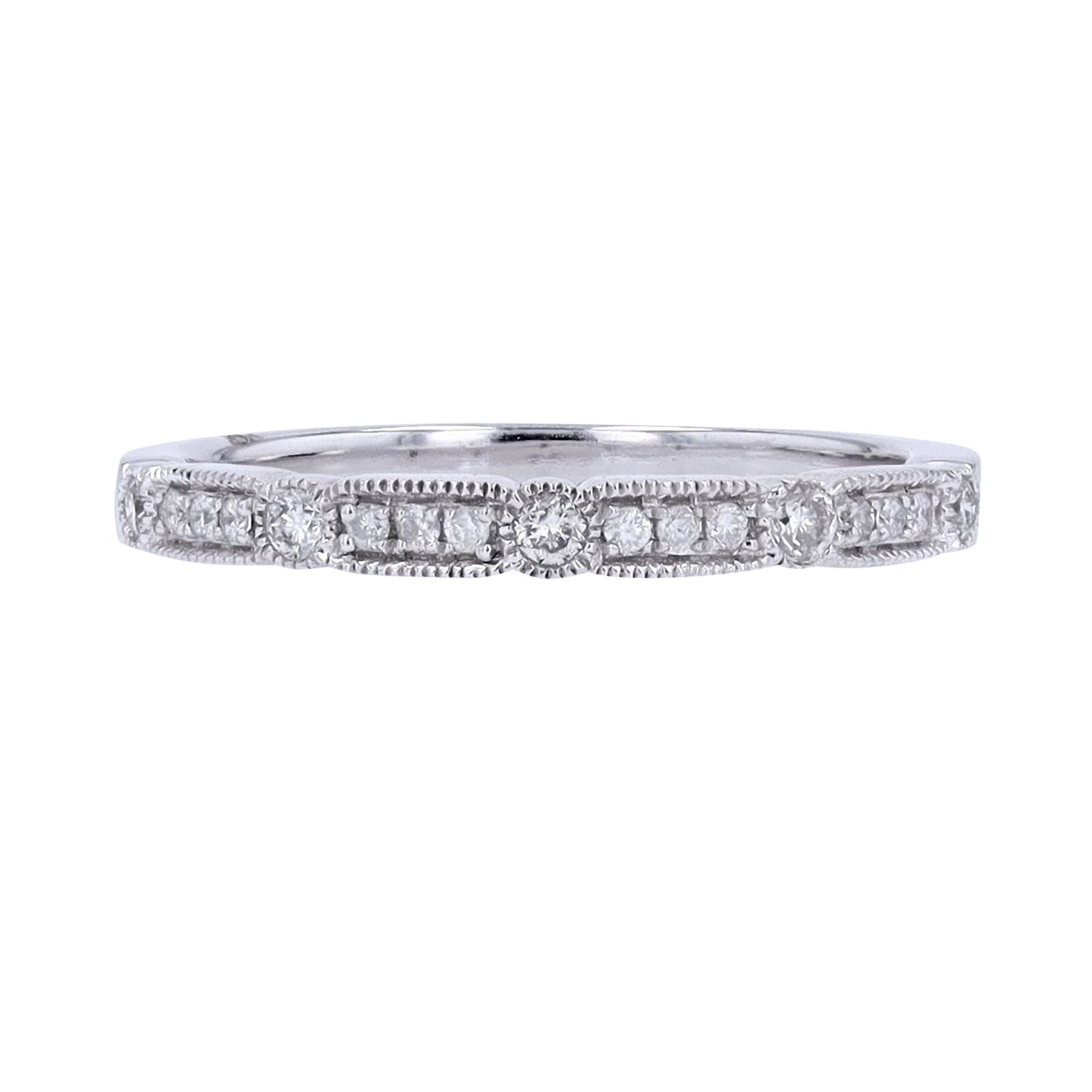 10K WG .18 CTW Diamond Stackable Band