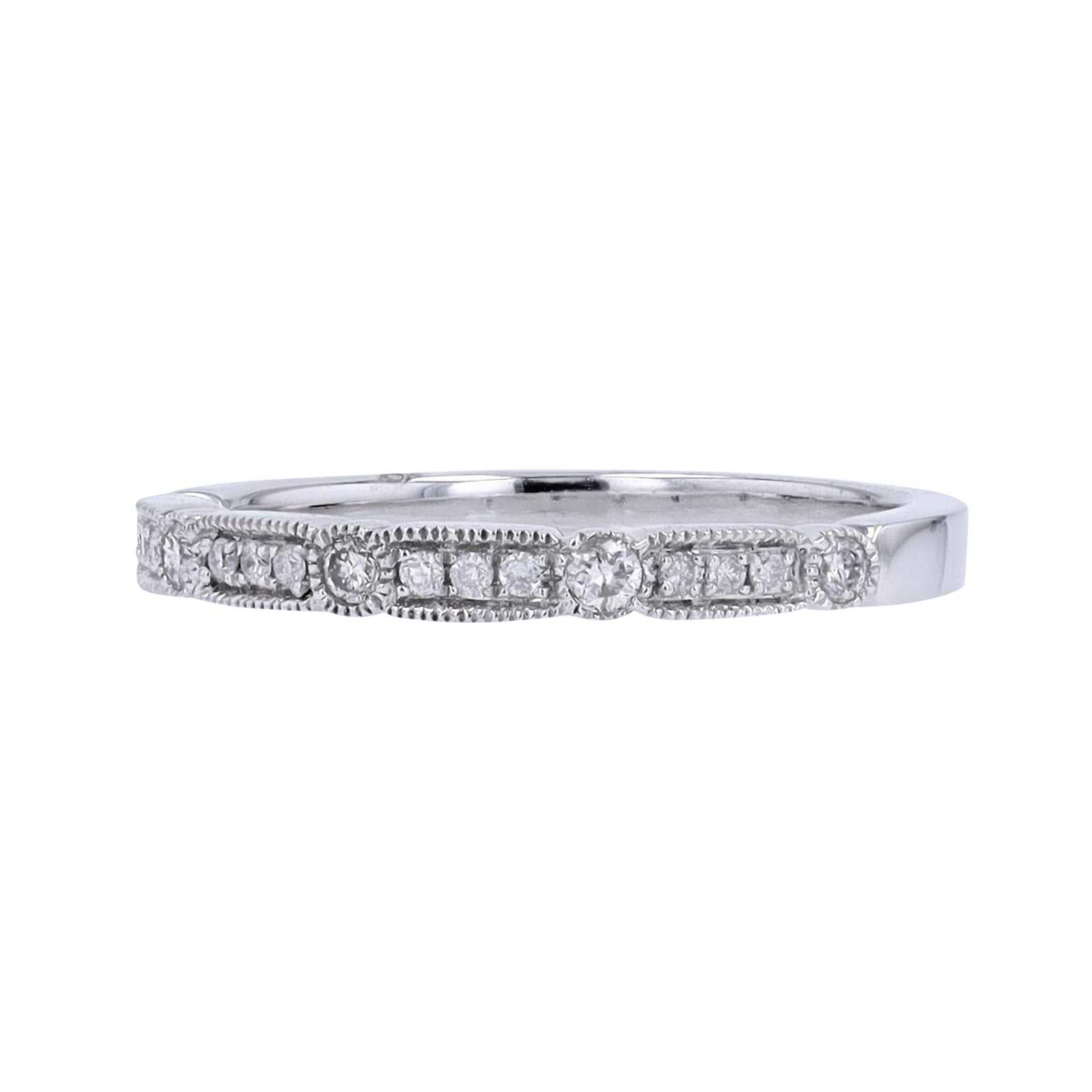 10K WG .18 CTW Diamond Stackable Band