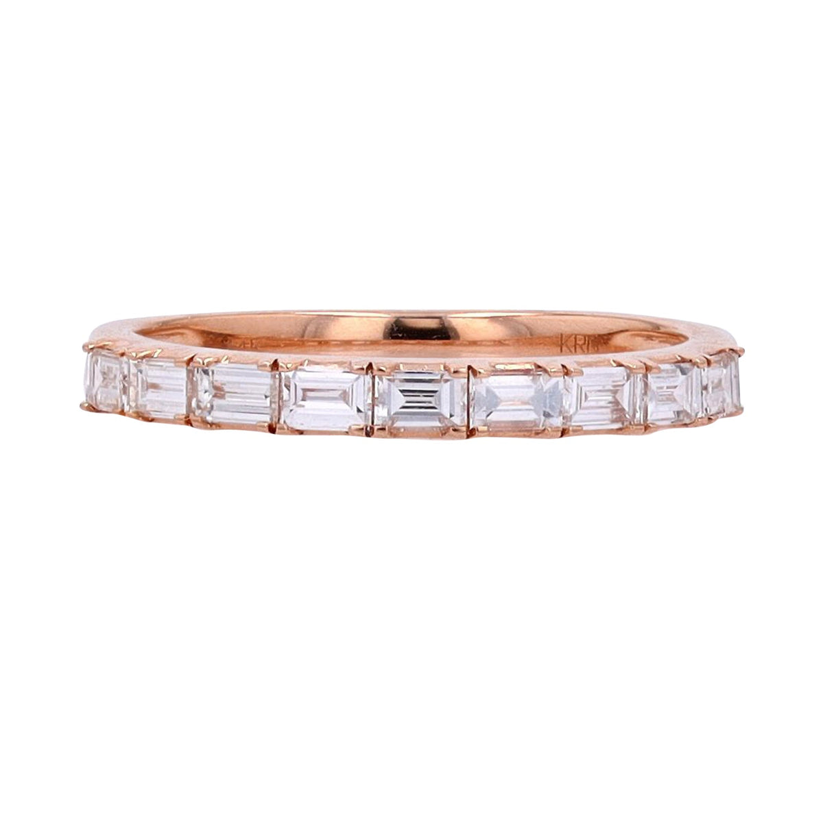 14K RG 1/2 CT Emerald Cut Diamond Band