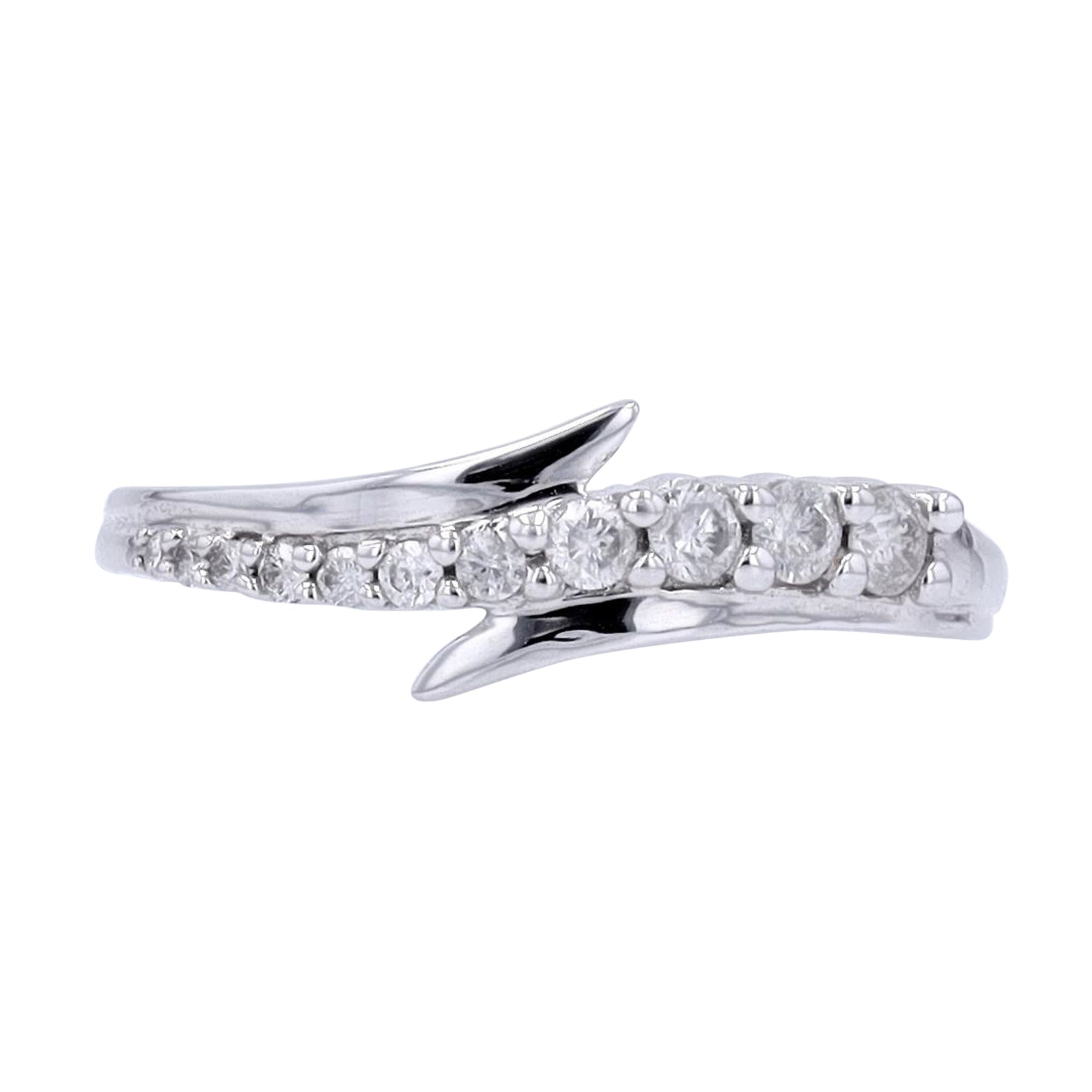 10K WG .25 CTW Diamond Bypass Ring