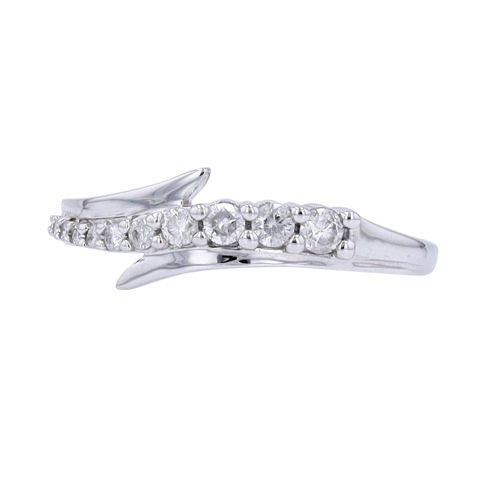 10K WG .25 CTW Diamond Bypass Ring