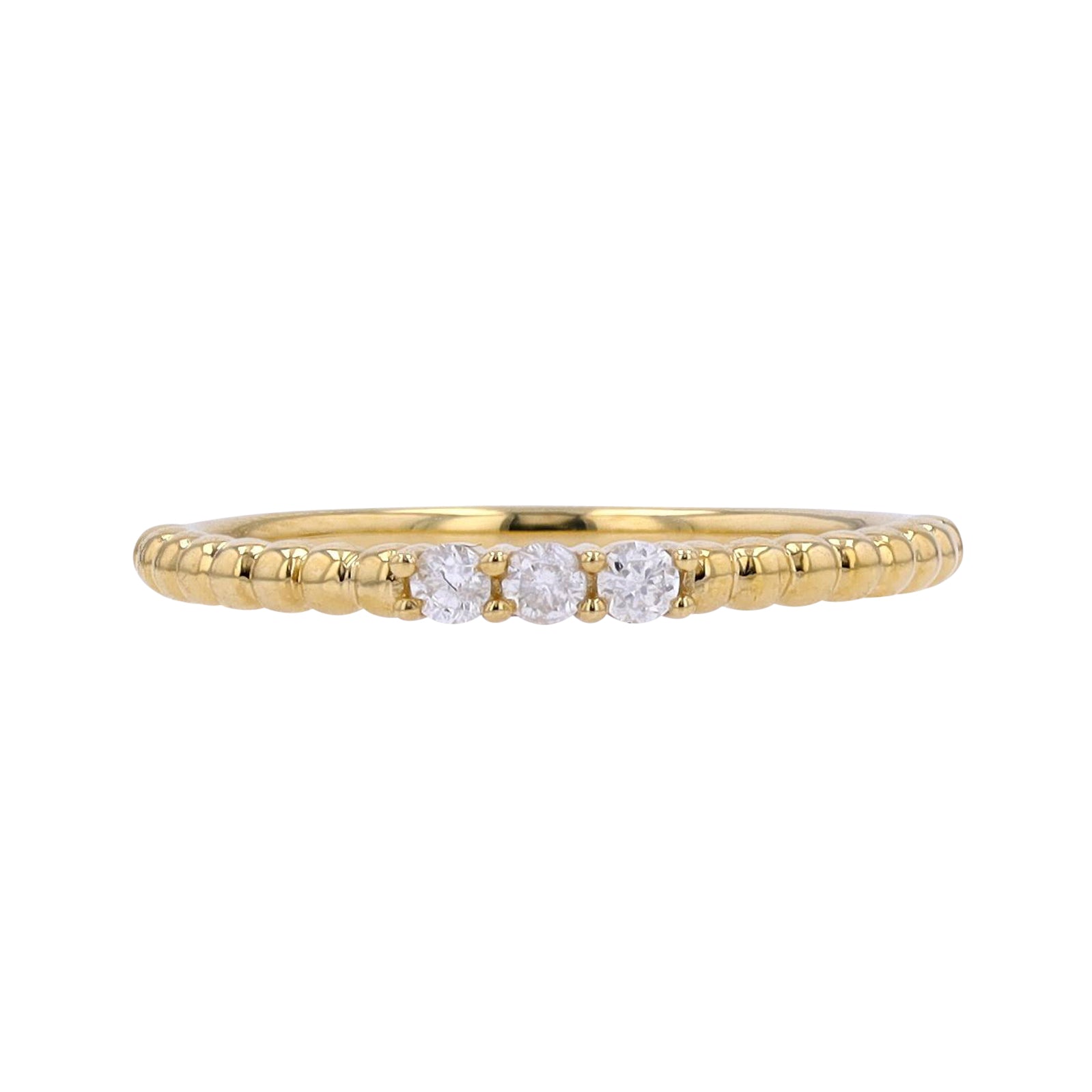 10K 1/10 CT Three Stone Diamond Band<p><strong>More Colors Available</p></strong>