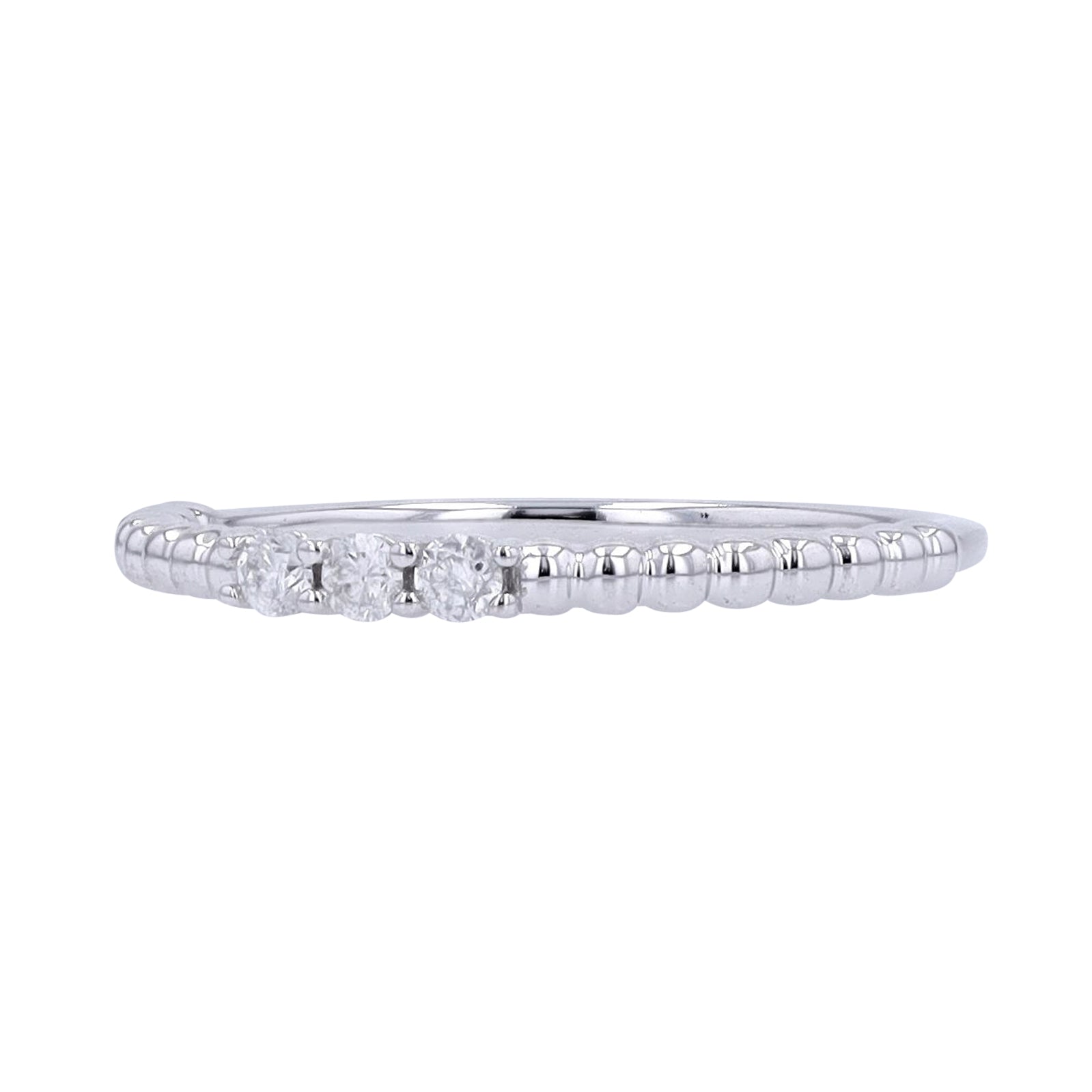 10K 1/10 CT Three Stone Diamond Band<p><strong>More Colors Available</p></strong>