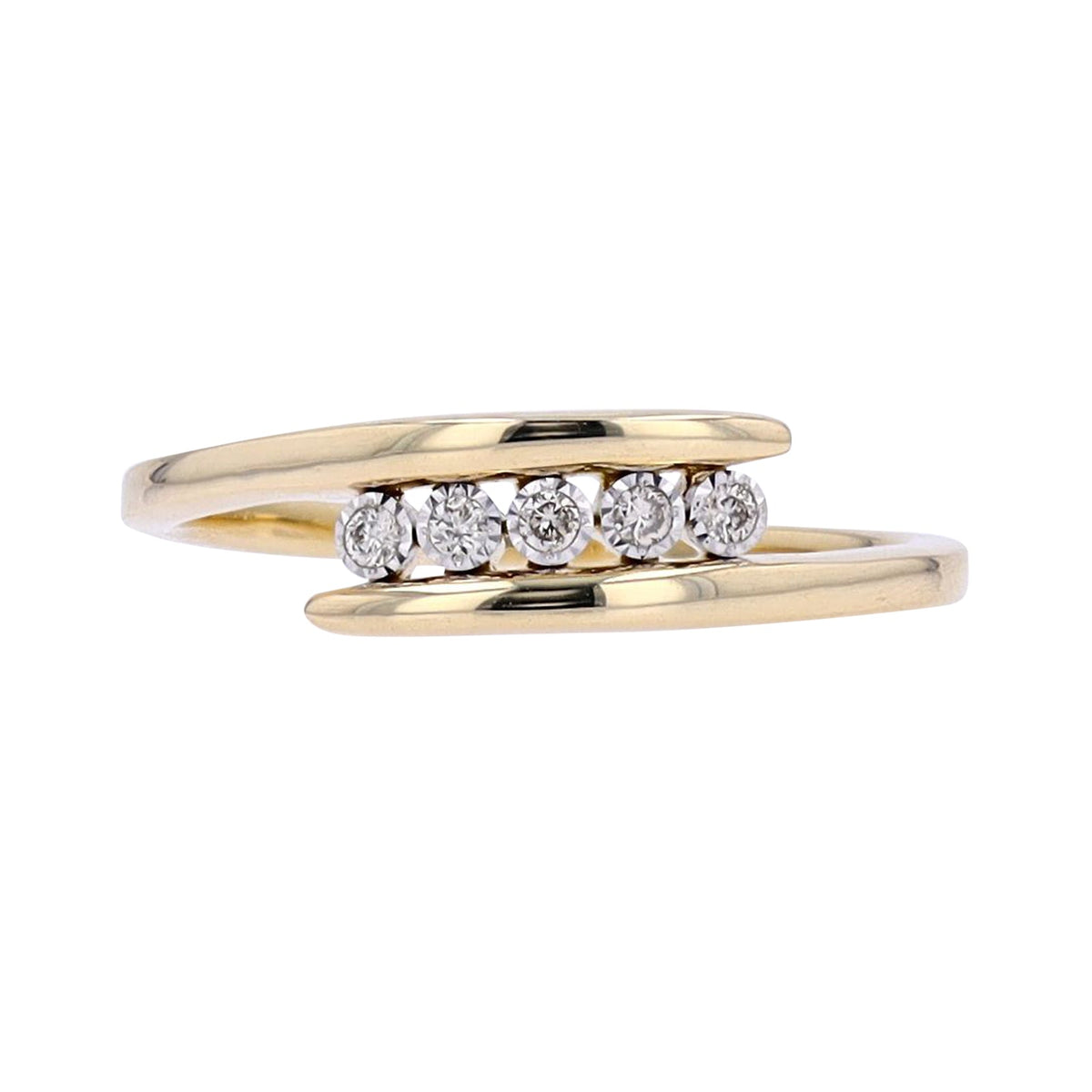 14K Diamond Bypass Ring