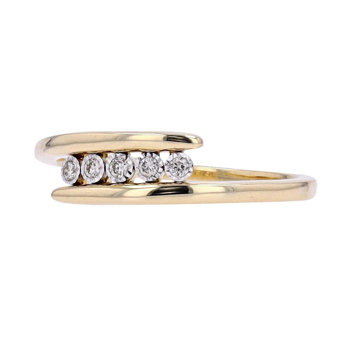 14K Diamond Bypass Ring