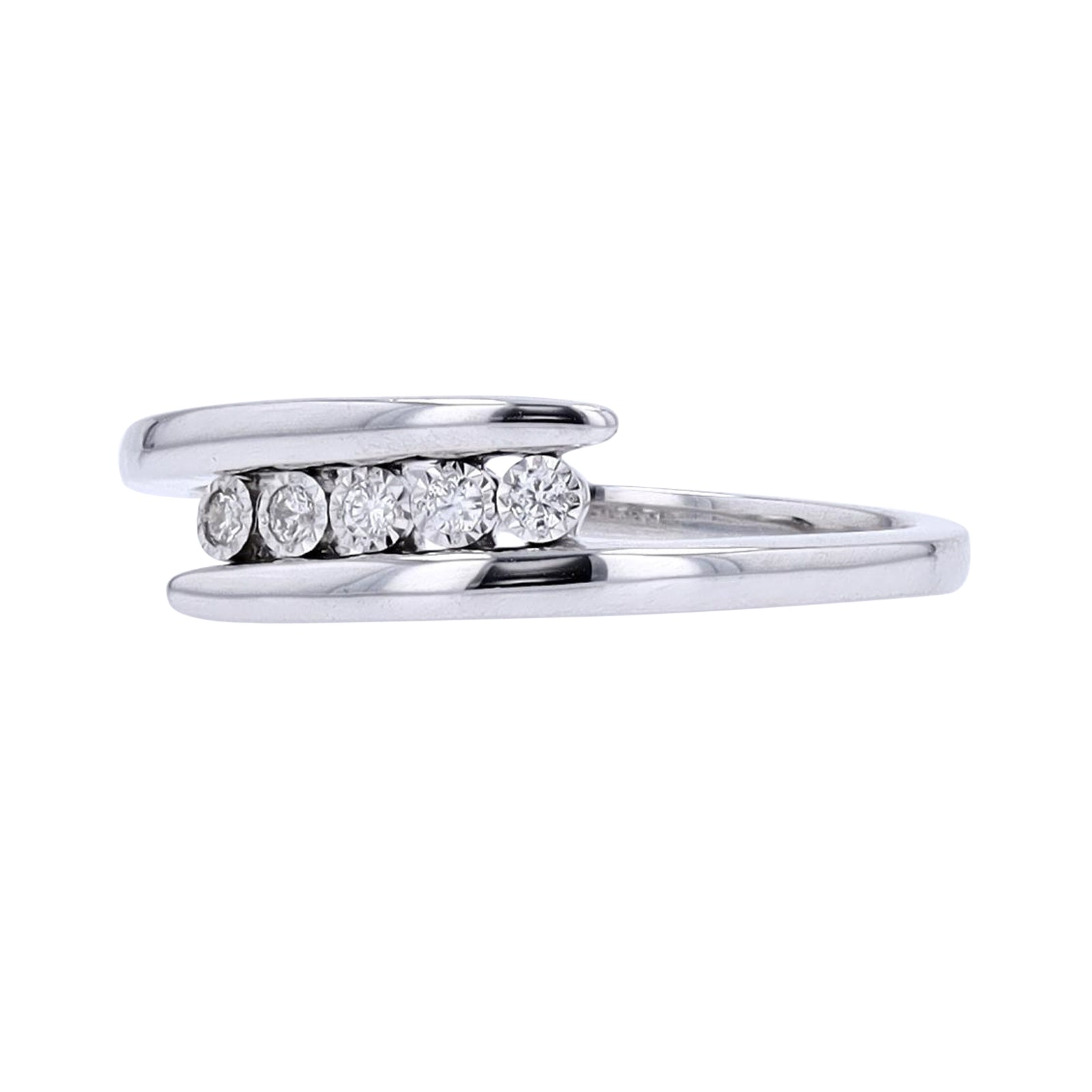 14K Diamond Bypass Ring