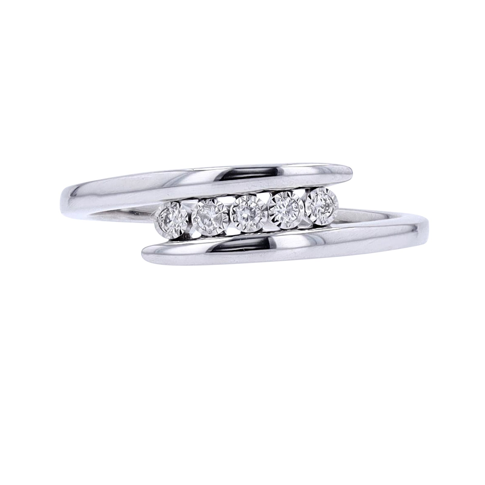14K Diamond Bypass Ring