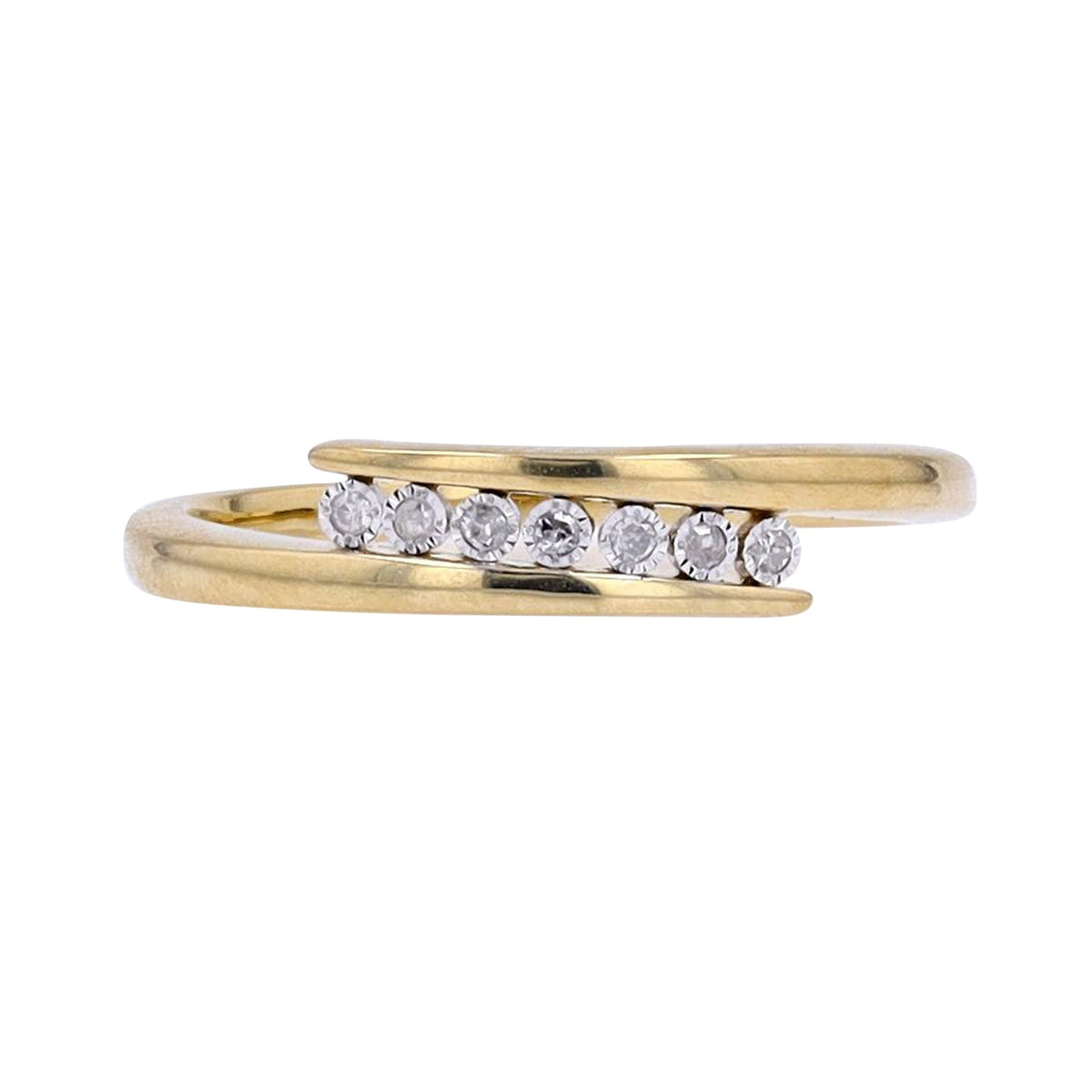 14K YG .05 CTW Diamond Bypass Ring