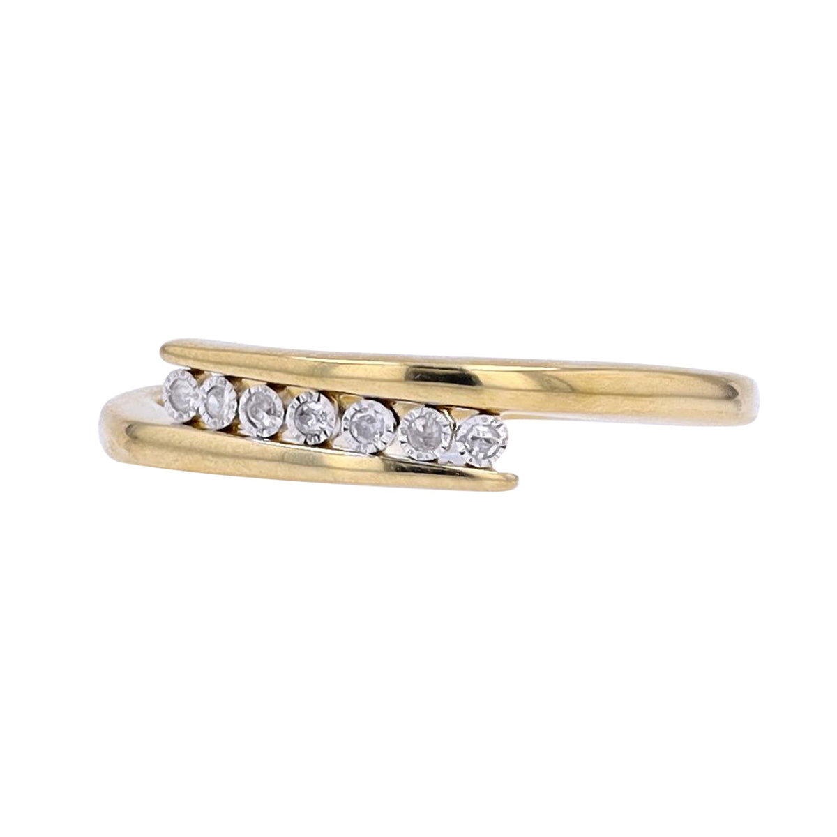14K YG .05 CTW Diamond Bypass Ring