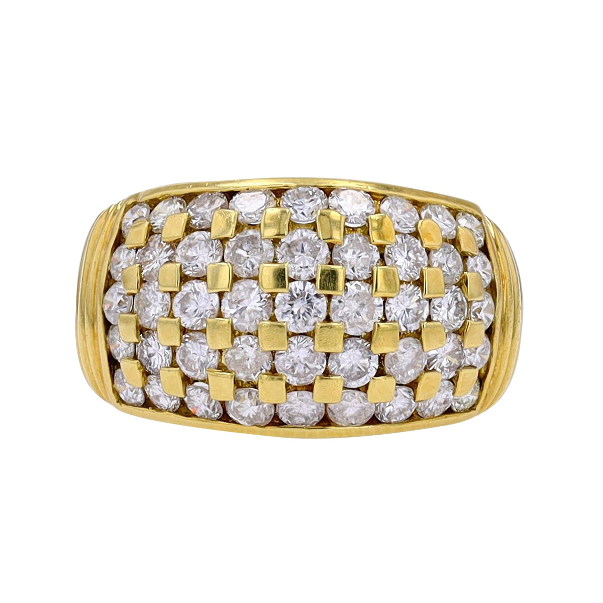 18K YG 2.05 CT Diamond Wide Band