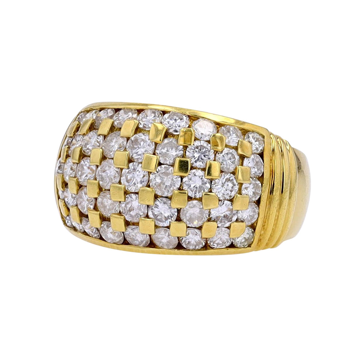 18K YG 2.05 CT Diamond Wide Band