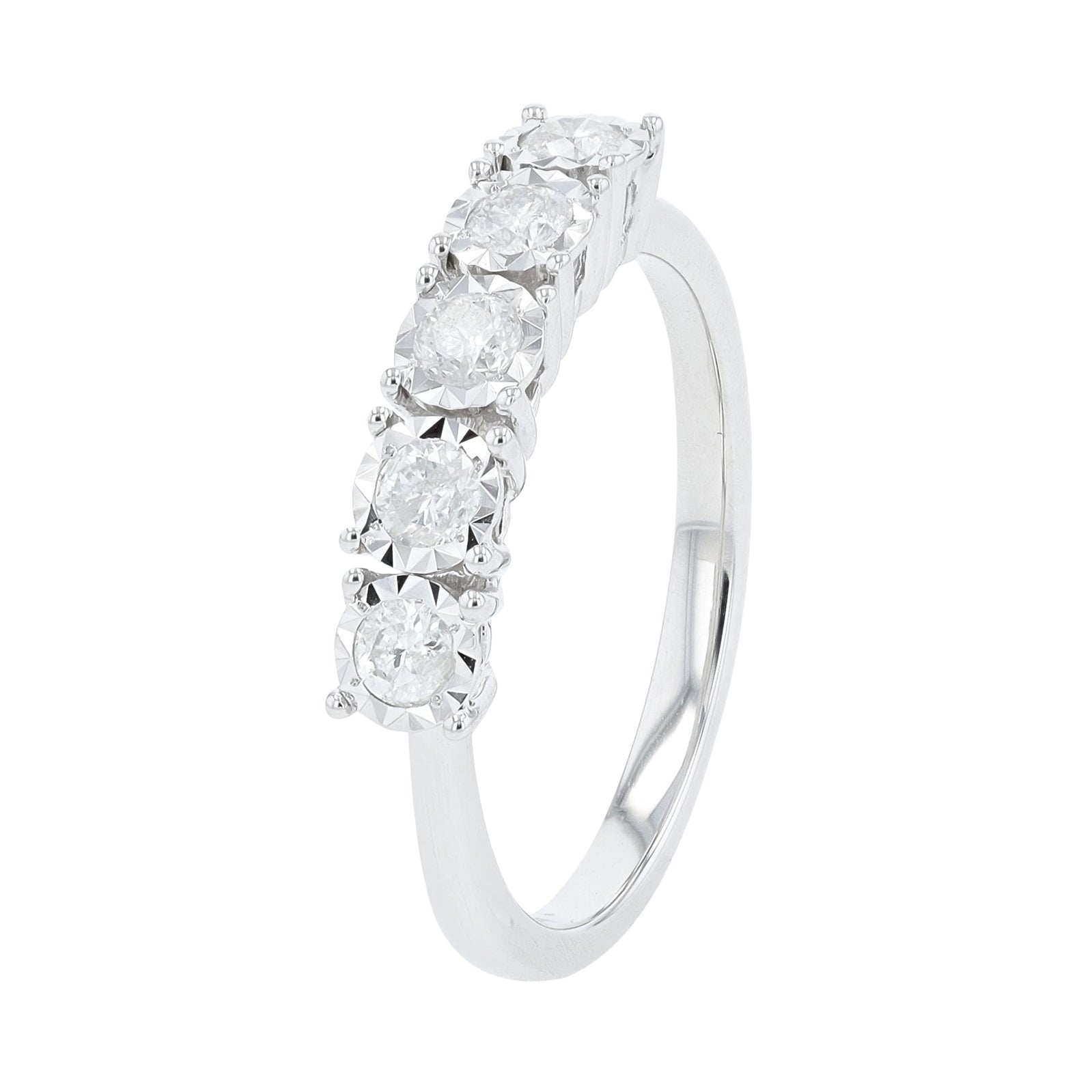 14K Five Stone Miracle Set Diamond Ring<p><strong>More Colors Available</p></strong>