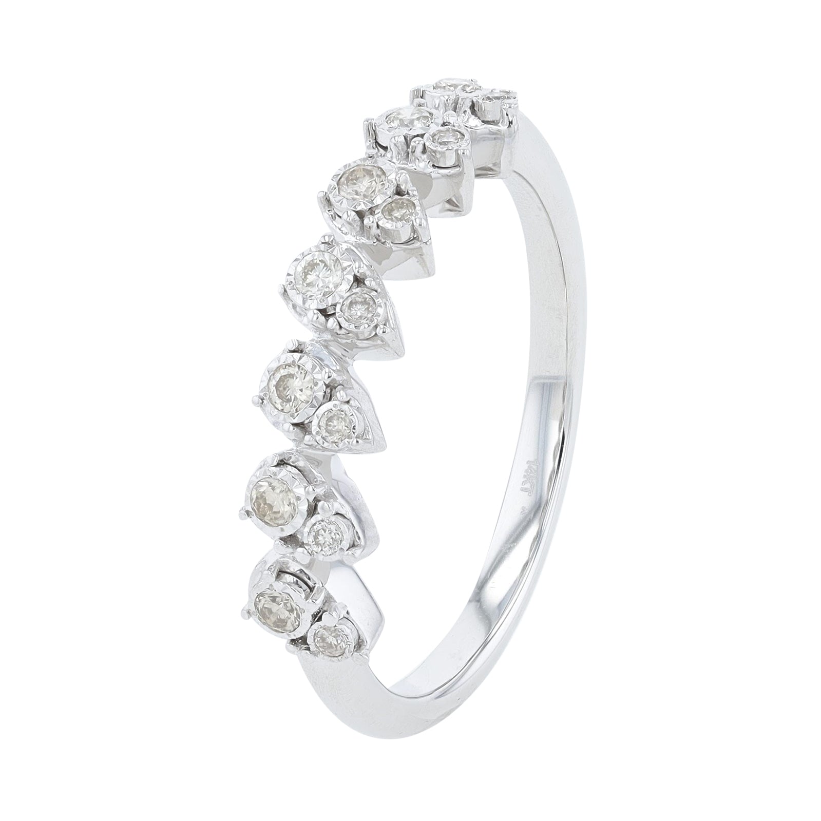 14K WG 0.15 CT Diamond Band