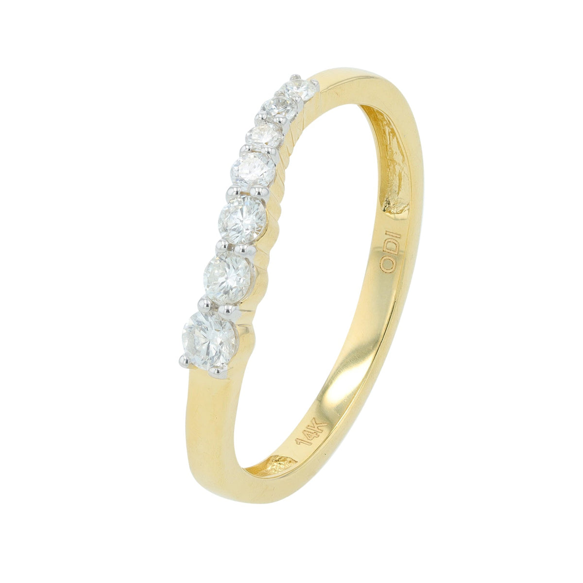 14K .25 Diamond Curved Band<p><strong>More Colors Available</p></strong>