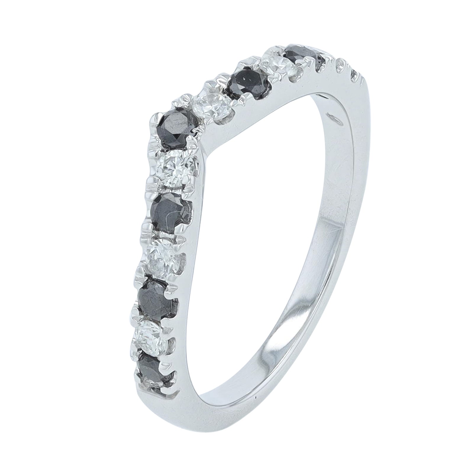 14K WG .50 CTW Diamond Chevron Band
