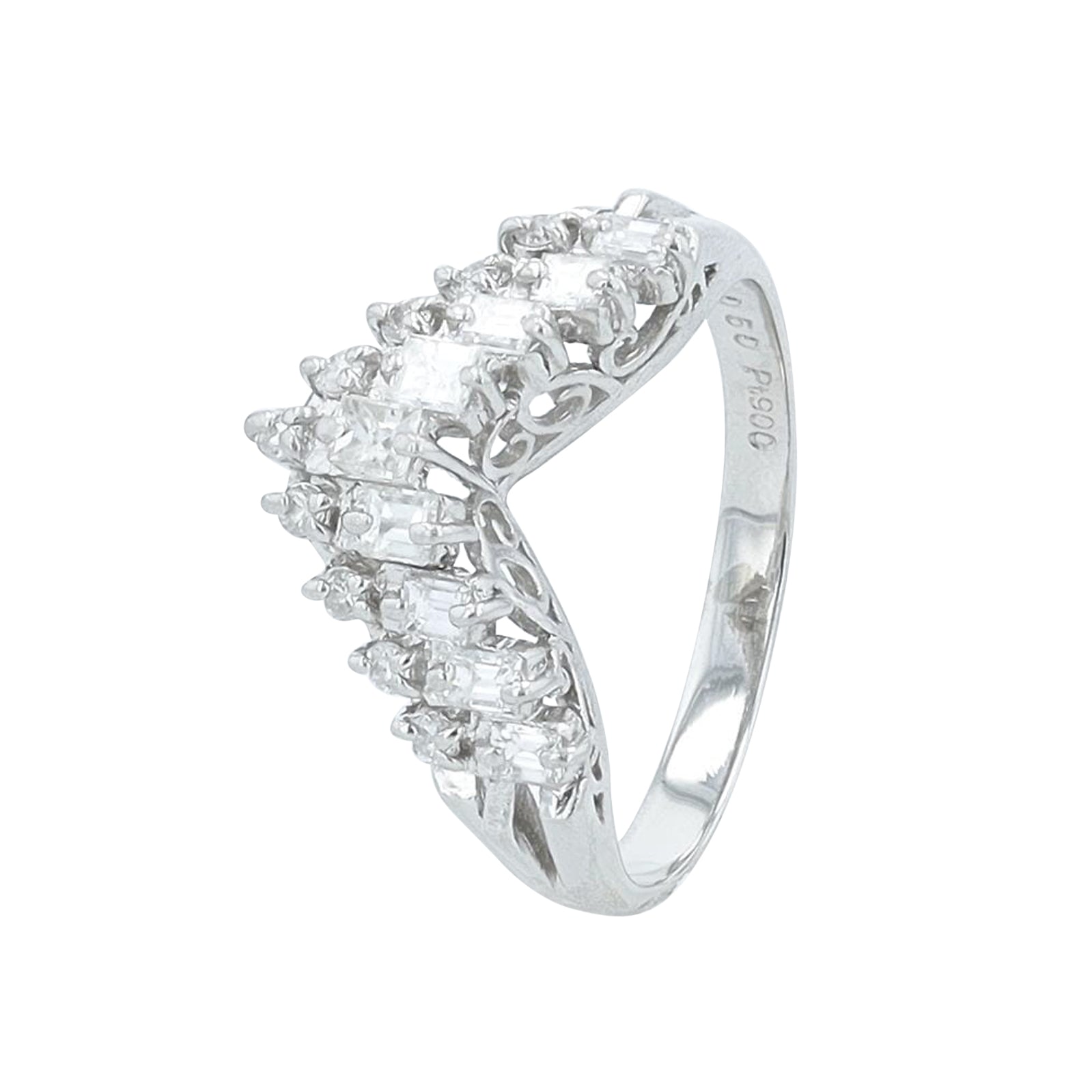 PT900 0.50 CT Diamond Band