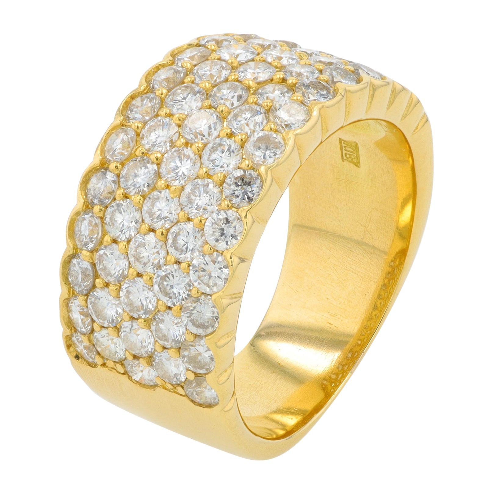 18K YG 2.50 CT Diamond Wide Band