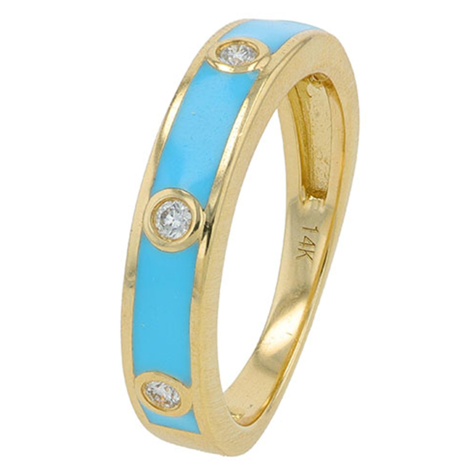 14K 1/10 CT Diamond Inlay Enamel Band<p><strong>More Colors Available</p></strong>