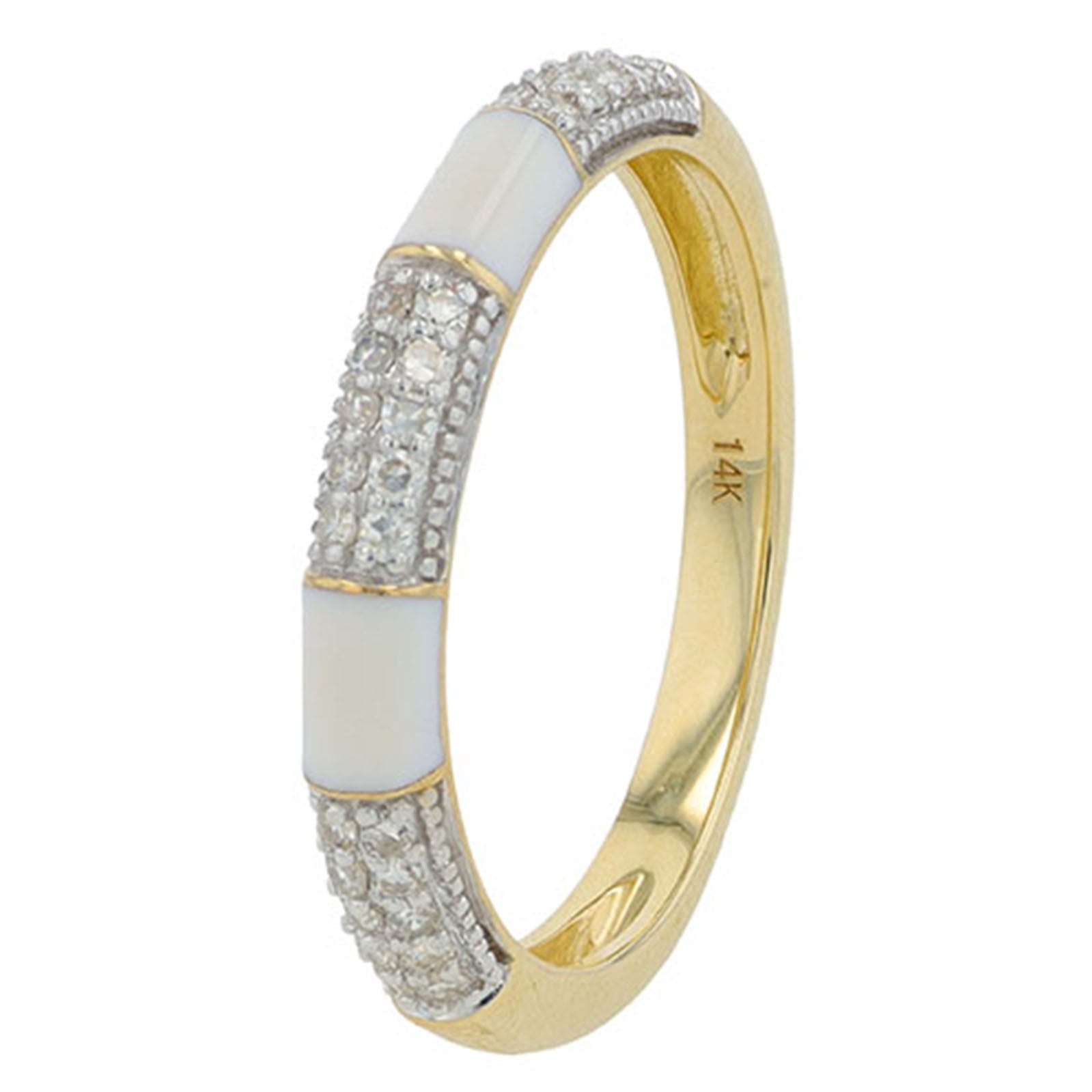 14K YG 1/5 CT Diamond Band With Enamel Accents<p><strong>More Colors Available</p></strong>