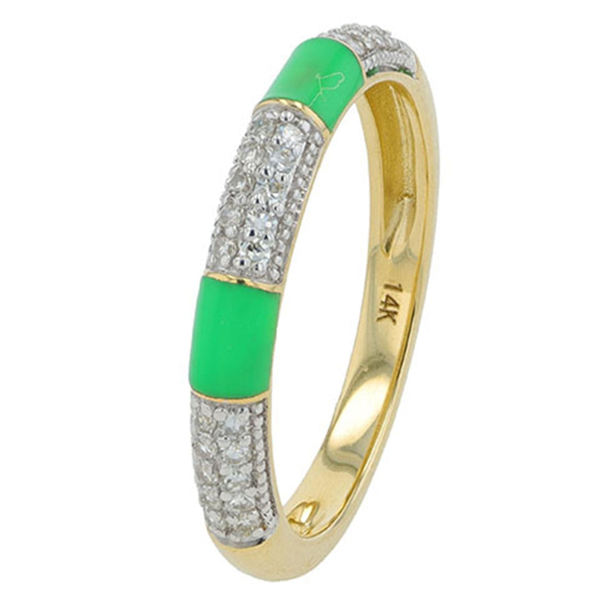 14K YG 1/5 CT Diamond Band With Enamel Accents<p><strong>More Colors Available</p></strong>