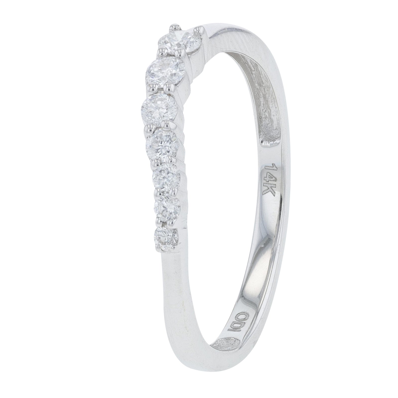 14K .25 Diamond Curved Band<p><strong>More Colors Available</p></strong>