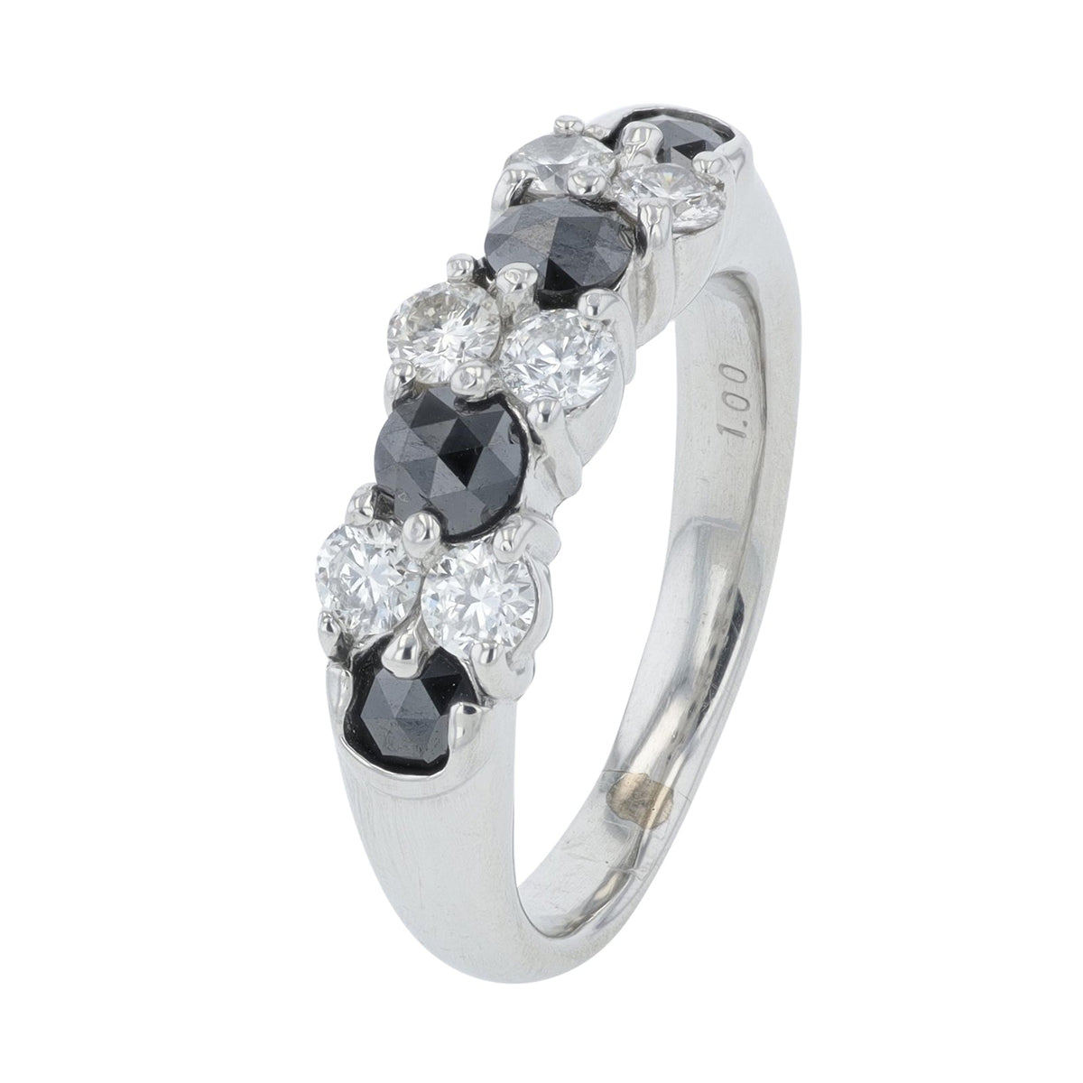 PT900 1 CTW Black & White Diamond Band