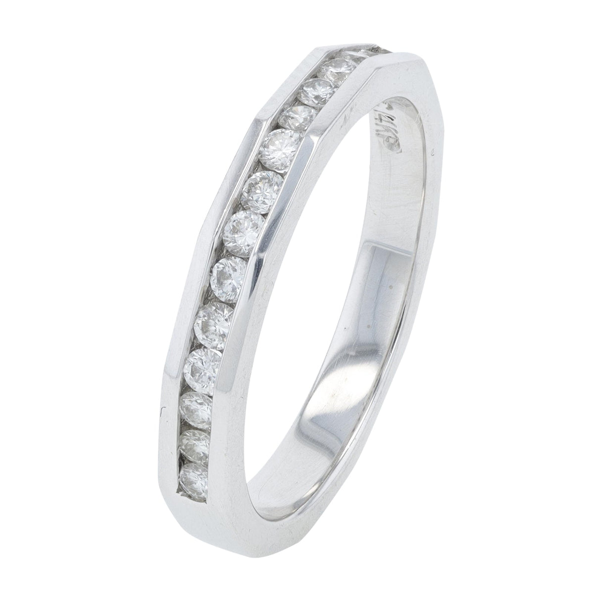 14K WG .30 CT Diamond Channel Set Band