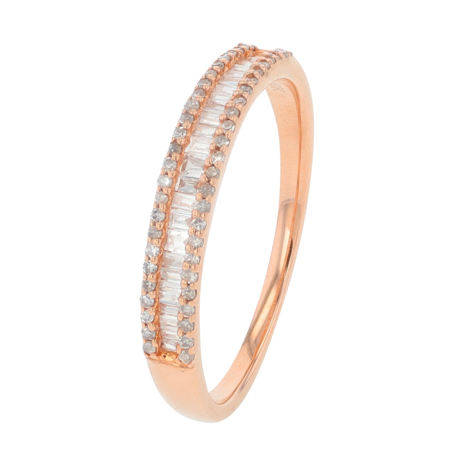 10K RG .25 CT Diamond Wedding Band