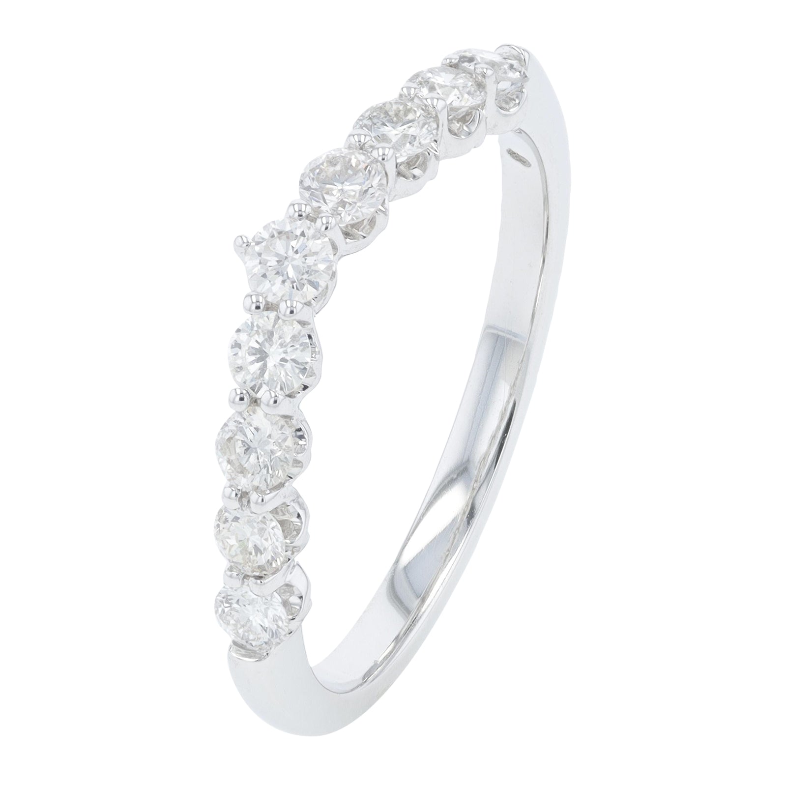 14K WG .50 CTW Diamond Chevron Band