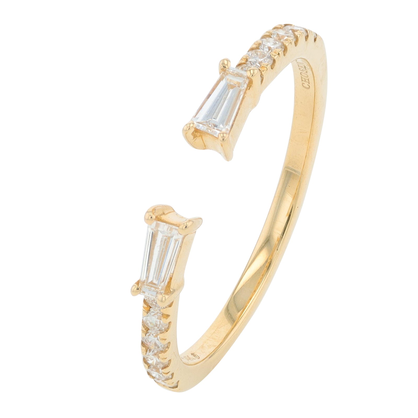 14K YG .33 CT Diamond Cuff Ring
