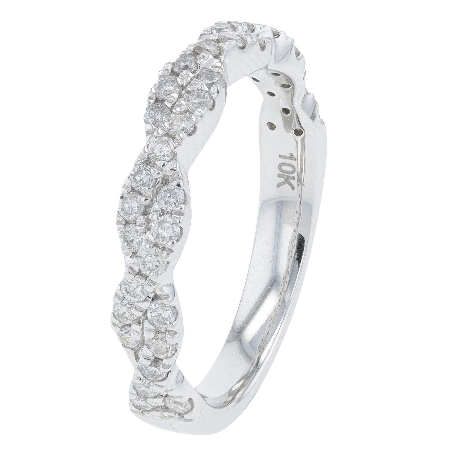 10K WG .50 CTW Diamond Crossover Band