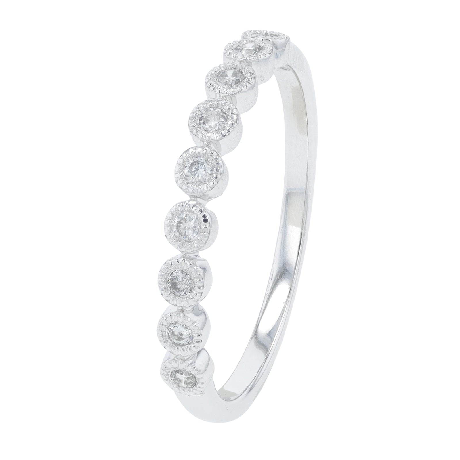 10K WG 1/10 CT Diamond Bezel Set Band