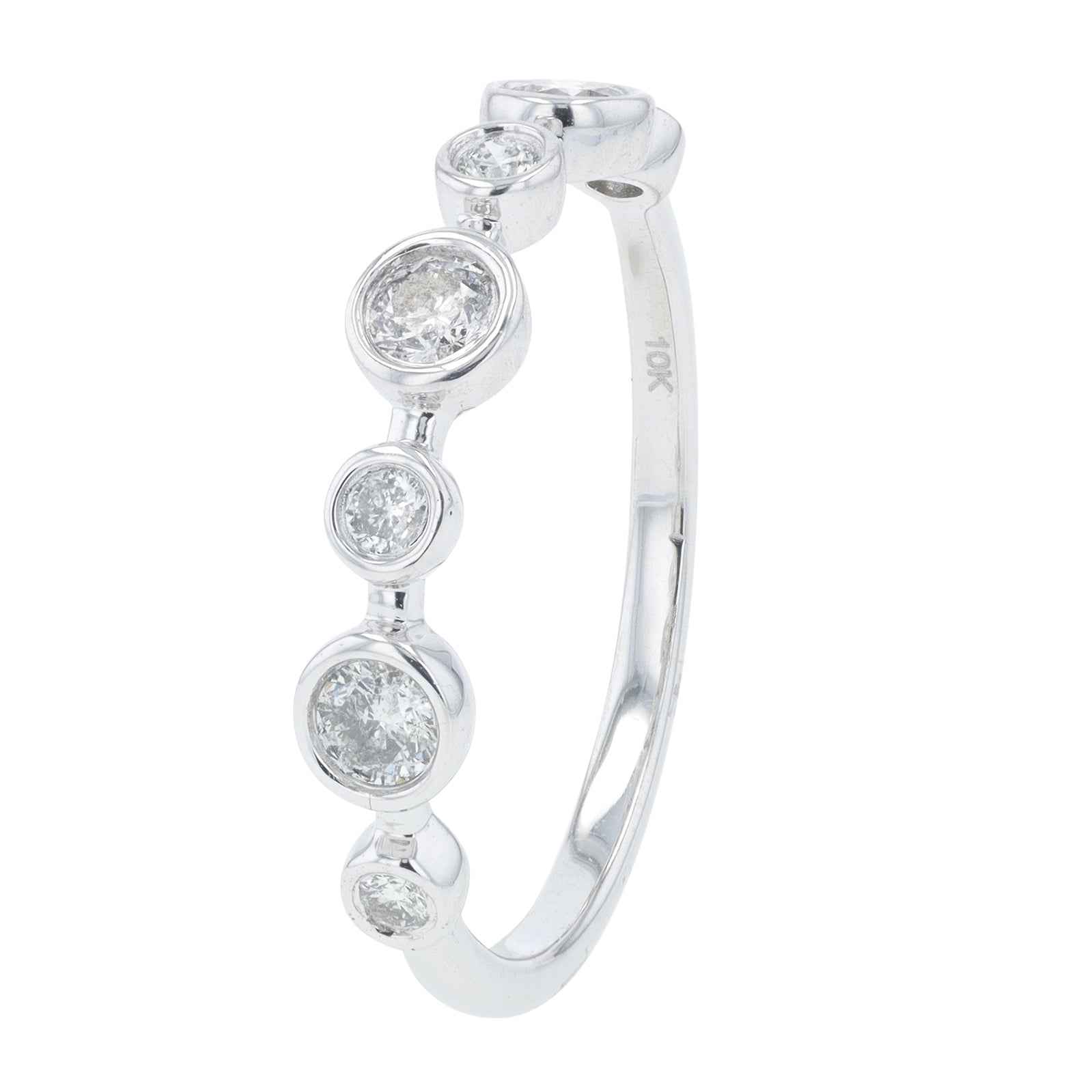 10K WG .38 CTW Diamond Bezel Set Ring