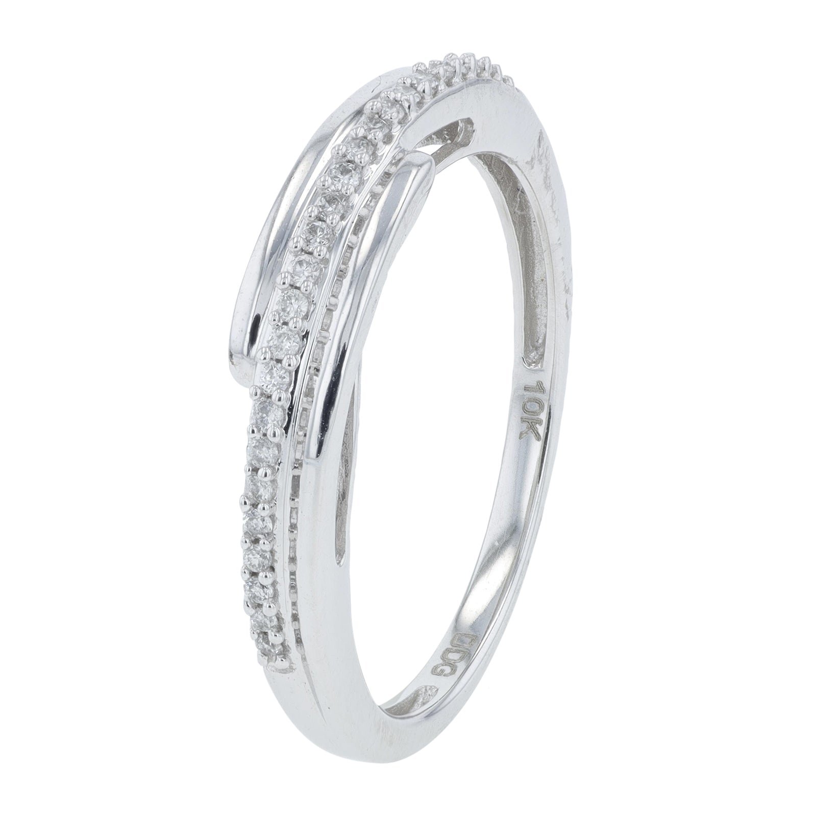 10K WG .10 CTW Diamond Band