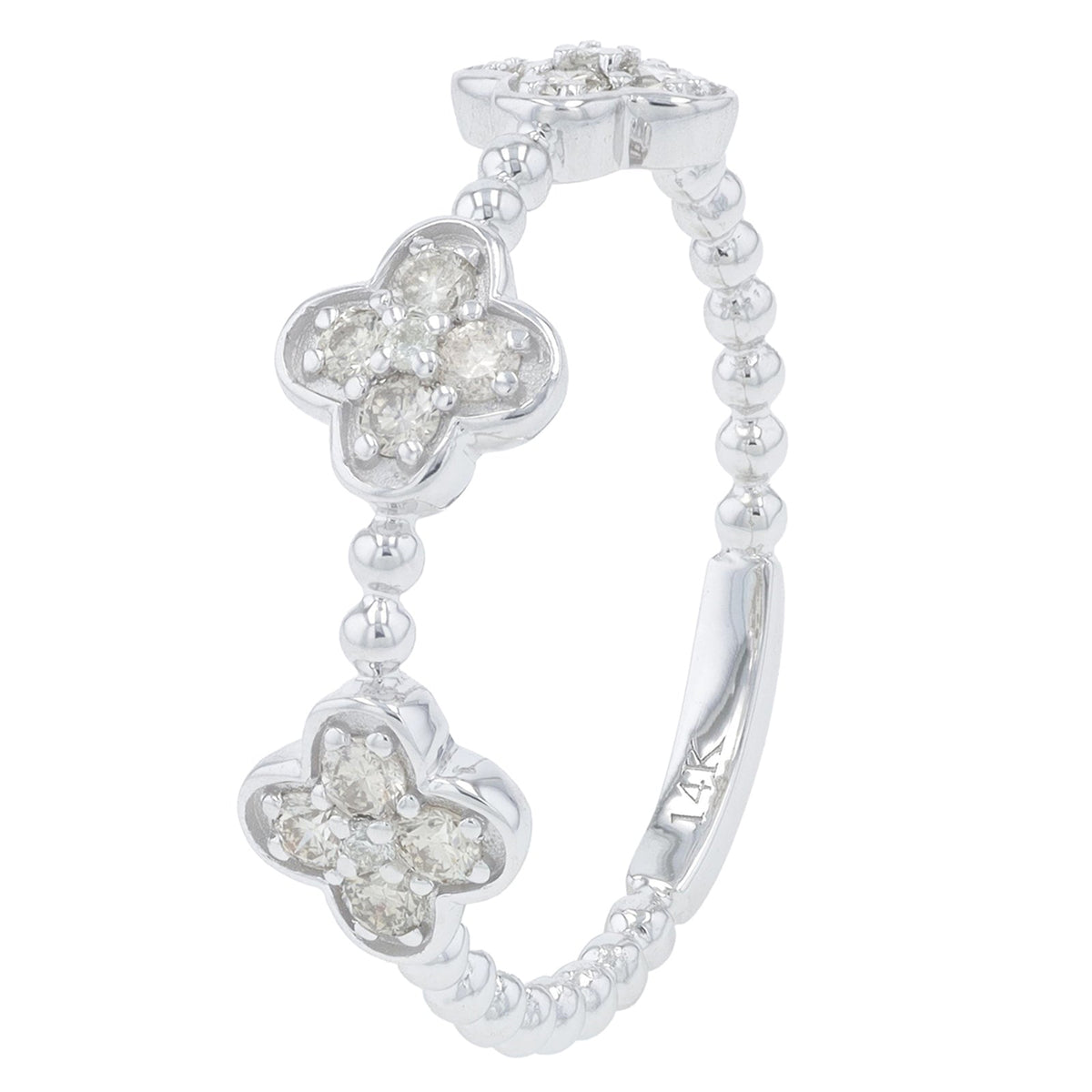 14K .30 CT Diamond Clover Band <p><strong>More Colors Available</p></strong>