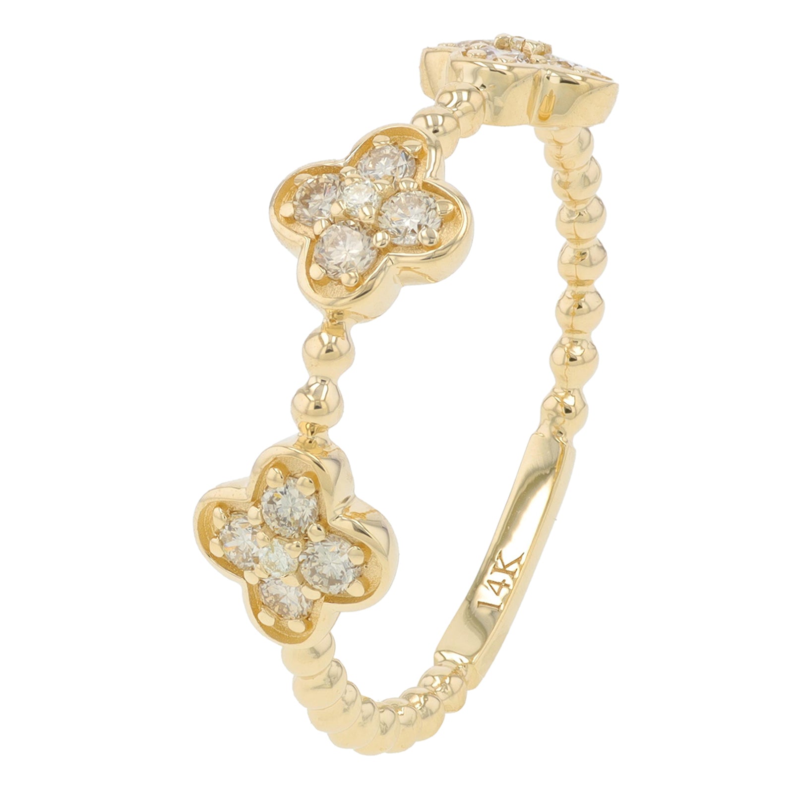 14K .30 CT Diamond Clover Band <p><strong>More Colors Available</p></strong>