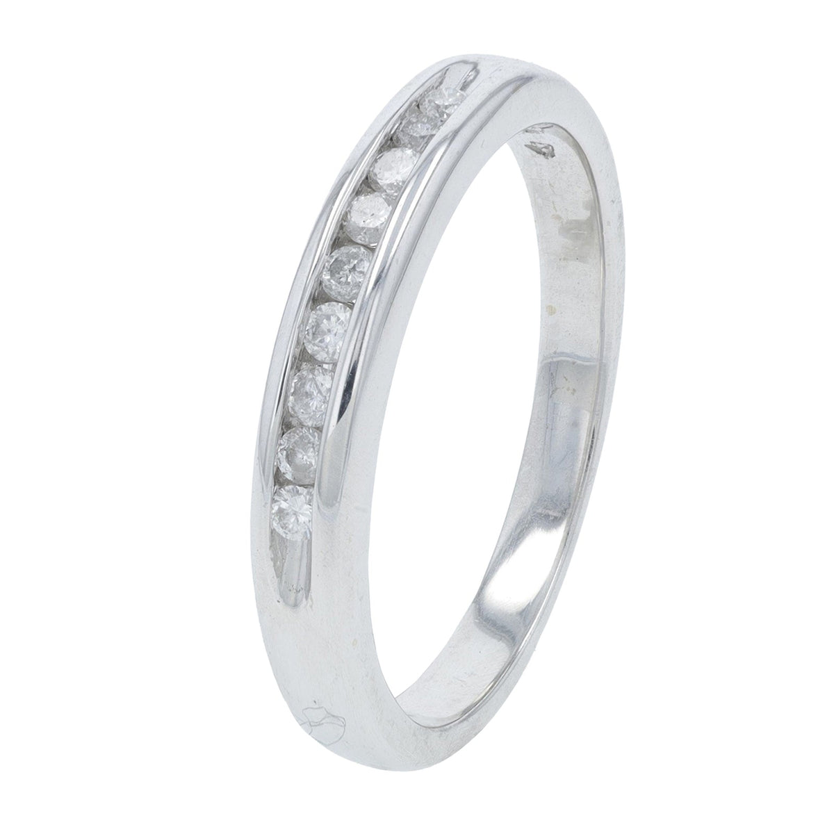 14K WG .25 CT Diamond Channel Set Band