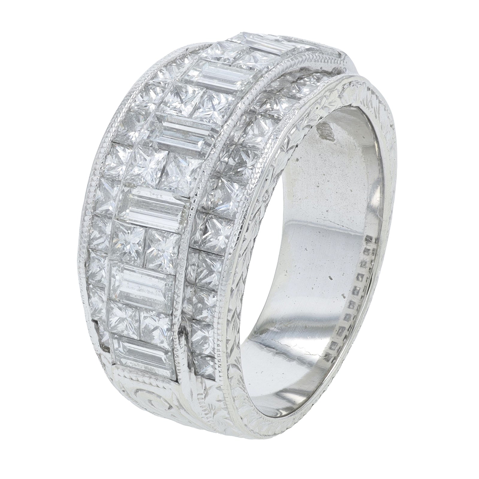 18K WG 3 CT Diamond Wide Band