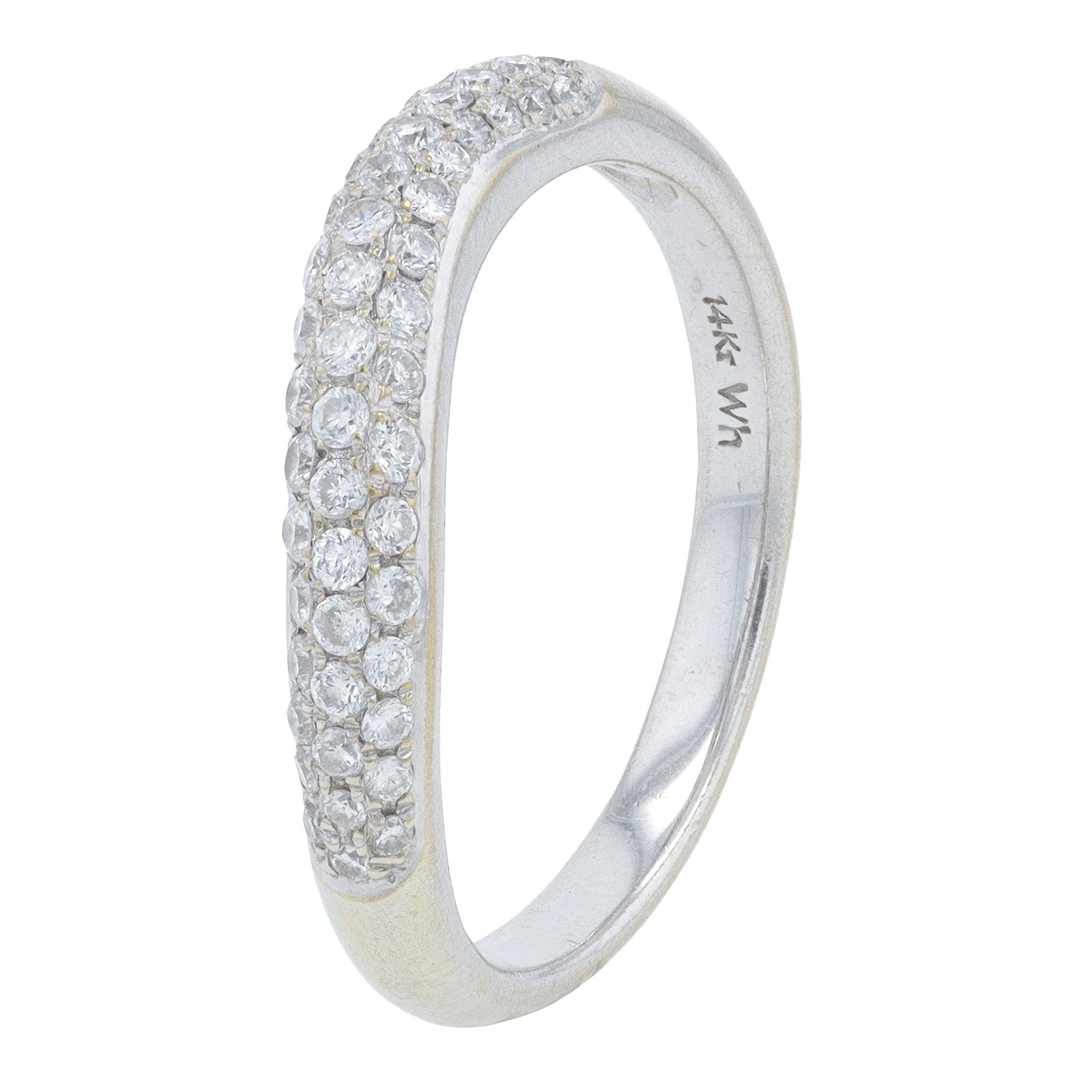 14K WG .75 CT Diamond Curved Band