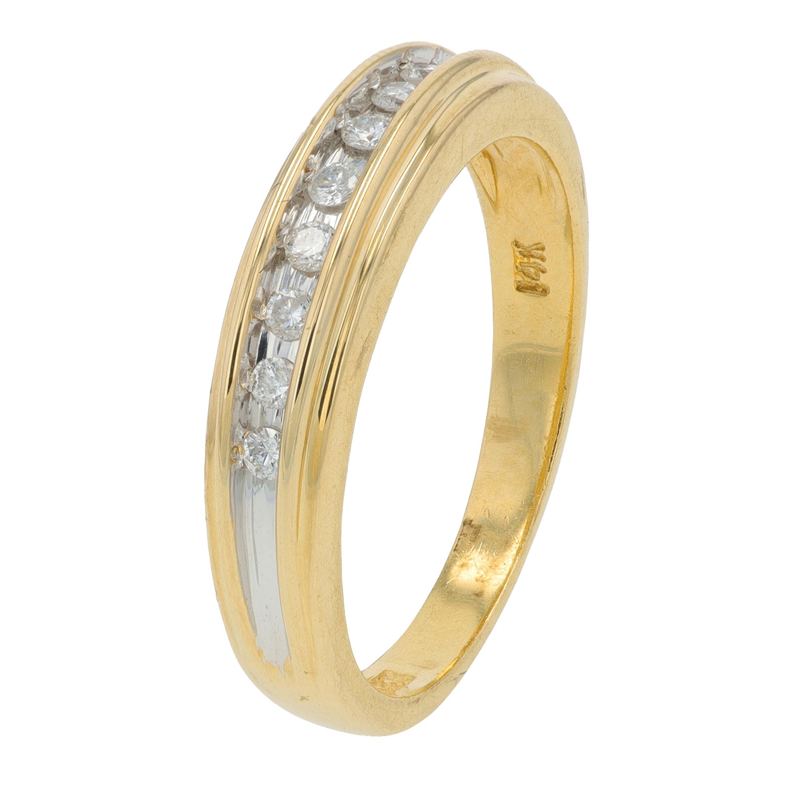 14K TT .22 CT Diamond Band